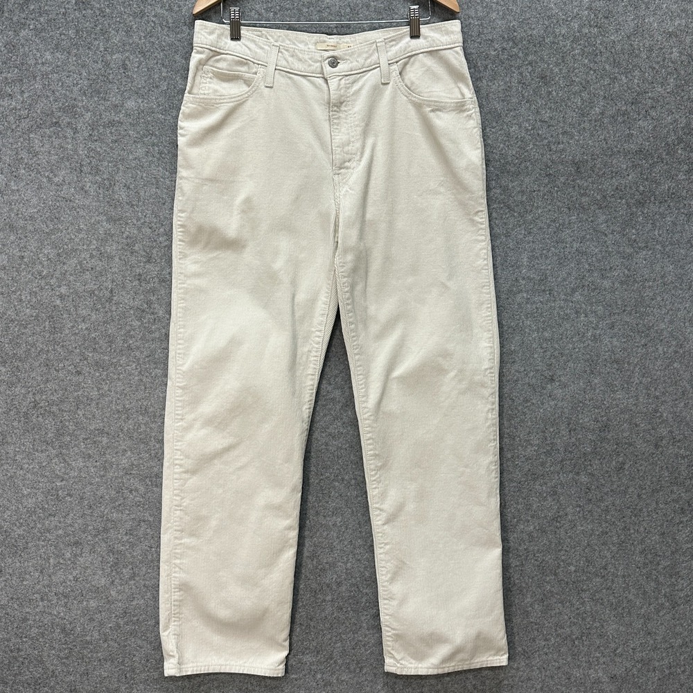 Levis‎ '94 Baggy Corduroy Pants Womens W32 L31 Ivory Straight High Rise Loose